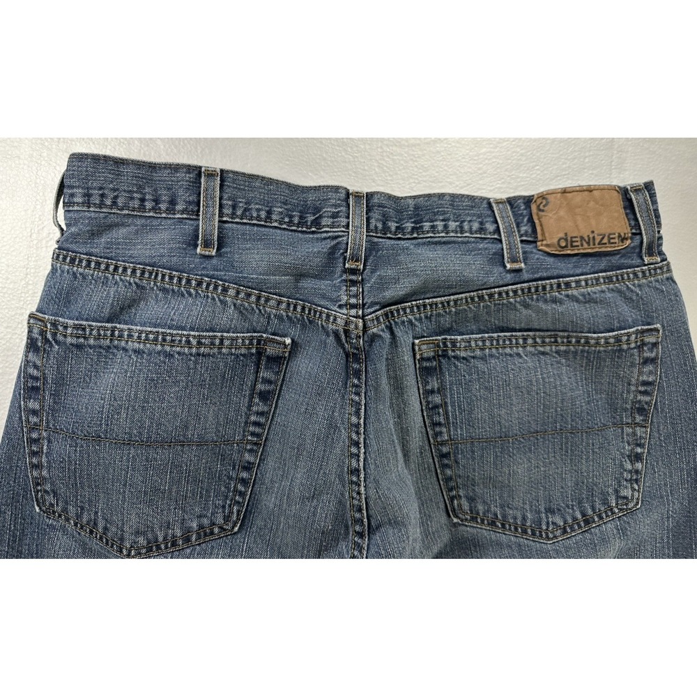 Denizen From Levis 281 Jeans 36x27 Straight Fit Denim Men's Size Blue Dirty Wash - Picture 4 of 15